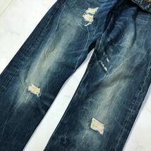 《良品◎》G-STAR RAW ジースターロゥ★イタリア製*ダメージ加工*3301*デニムパンツ*ジーンズ*ジーパン*インディゴ*サイズ28(MA5468)◆S60_画像4