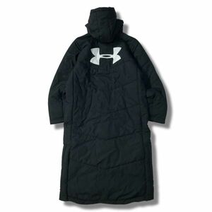 《良品◎》UNDER ARMOUR アンダーアーマー★ワンポイント*バックデザイン*中綿*ベンチコート*ブルゾンジャケット*ブラック(MW2733)◆S80