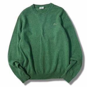 《良品◎》LACOSTE ラコステ★ワンポイント*クルーネック*ウールブレンドニット*セーター*グリーン*サイズ5(MW2790)◆S60