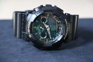 ★美品　電池交換済み！　CASIO　G-SHOCK　GA-100CF　箱、取説付き　デジアナ　カモフラ文字盤★