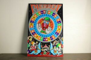 ★【昭和レトロ】PIERROT ピエロ パネル 背面パネル アーケードゲームパチンコ 当時物 ビンテージ 検索：ピカデリーサーカスys074