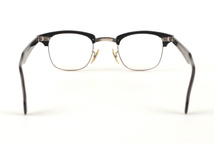 貴重 1950's American Optical アメリカンオプティカル Sirmont サーモント Onyx オニキス ブラック 黒 マルコムX 金張り 44/24 美品 A1444_画像6