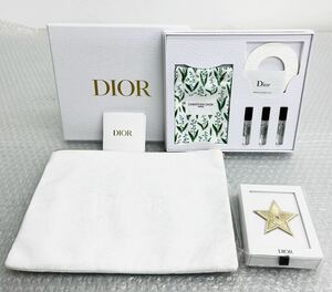 ♪ 非売品 DIOR ディオール メゾン クリスチャンディオール ラッキー EAU DE PARFUMセット スターピン ピンバッチ ポーチ 3点まとめ