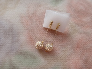  free shipping! new goods! Swarovski! earrings! Gold!pave ball 