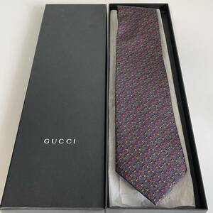 グッチ（GUCCI） 紺赤ホースビットネクタイ