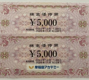 早稲田アカデミー株主優待券10000円（5000円X2枚)　送料63円