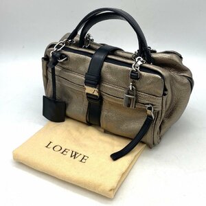 1円～/LOEWE/ロエベ/ローラ26/060901/シルバー金具/ガンメタリック系/袋付/ハンドバッグ/バッグ/かばん/レディース/HM004