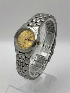 1円～/SEIKO/セイコー/5/ファイブ/4207-01Y0/21石/3針/デイデイト/ゴールド文字盤/ラウンド/自動巻/レディース腕時計/稼動品/ジャンク/T191