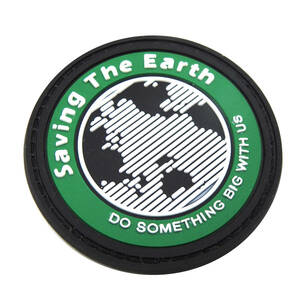  free shipping! badge velcro Saving Tha Earth green green touch fasteners circle military stylish 05 w5hyz