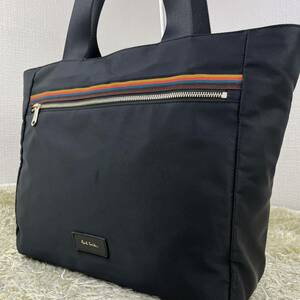 1円~【極美品・定価数万】ポールスミス PaulSmith ビジネスバッグ メンズ トートバッグ ブリーフケース 肩掛け A4 PC 書類鞄 ブラック