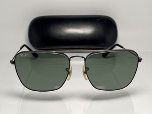 B&L RAY-BANボシュロムレイバン CARAVANブラックキャラバン Black/G-15 L0280 VINTAGEサングラスUSA製 パイロット 阪神タイガースケース付