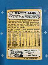 1968 Topps Baseball #270 Matty Alou 2 Time All Star Selection, 1966 NL Batting Champ with .342 Batting Average_画像2