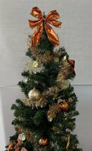 美品 クリーニング作業済み クリスマスツリーセット 150cm コパー＆ゴールドカラー LEDイルミネーション付 （検230_画像2