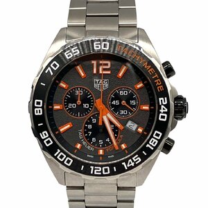 稼働品 美品 TAG HEUER タグホイヤー CAZ101AH WZC0270 フォーミュラ1 クロノグラフ デイト グレー×オレンジ文字盤 SS QZ クオーツ 腕時計