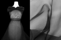 2040-BK　ドレス用・W幅オーガンジー(ブラック・幅140cm×長さ5m)_画像1