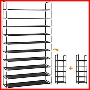 シューズラック 10段 靴収納 靴棚 38~40足 下駄箱 省スペース シューズボックス スリム 玄関に靴を効率収納 靴入れ 組み立て式