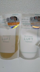 【匿名配送】グローバルシステムジャパン ルフト ケア&デザインシャンプー詰め替え 410ml 1個、トリートメント詰め替え 410ml 1個