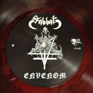 C12 中古LP 中古レコード SABBAT envenom I.P.002 独盤 ブラウンマーブルビニール 金刺繍ワッペン ポスター ジャパメタ スラッシュメタルの画像5