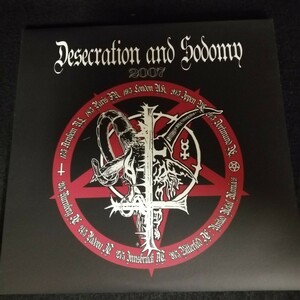 C12 中古LP 中古レコード　BLACK WITCHERY/ ARCHGOAT desecration and sodomy 2007 フランス盤　BUP-20 ブラックメタル　2枚組　