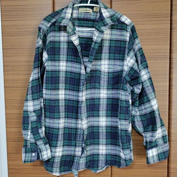 大きいサイズ Lサイズ相当 Woman10 LLビーン グリーン チェック 中古 長袖【複数購入割引あり】