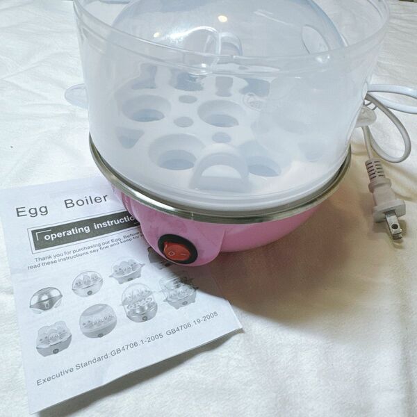 ゆで卵 卵 ゆで卵メーカー エッグボイラー ピンク 7個 スチーム クッカー 電気
