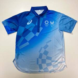 東京オリンピック2020 アシックス　asics シャツ　Lサイズ　ボランティア　ポロシャツ　ブルー　青