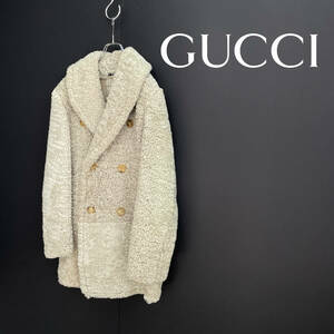 GUCCI グッチ トムフォード期 ラムレザー ムートン ボア コート size 46 1205407