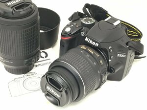 Nikon D3200 / AF-S DX NIKKOR 18-55mm 1:3.5-5.6G VR 他 デジタル一眼レフカメラ レンズ 付属品付き 通電確認済み 中古【UW120026】