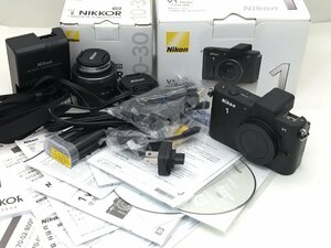 Nikon 1 V1/NIKKOR 10mm 2.8/NIKKOR VR 10-30mm 3.5-5.6 デジタル一眼レフカメラ 簡易動作確認済み 付属品/箱 付き 中古【MA110014】