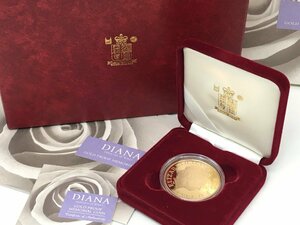 希少 ダイアナ妃追悼記念 5ポンド 金貨 メモリアルコイン ROYAL MINT DIANA GOLD PROOF MEMORIAL COIN ケース付き 中古【MA120013】