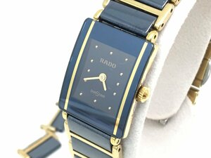 RADO ラドー ダイヤスター 153.0283.3N クォーツ 腕時計 レディース 黒文字盤 稼働品 余りコマ付き 電池交換済み 中古【UW120322】