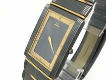 SEIKO クレドール 2F70-5130 クォーツ 腕時計 チタン×18KT スクエア グレー文字盤 稼働品 電池交換済み 中古【UW120334】_画像1