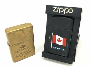 ■Zippo オイルライター BEST SELECTION SINCE 1932 1987年製 ゴールド/CANADA ブラック 2点まとめ 火花あり/現状渡し 中古【UW120376】