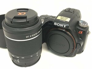 SONY α33 / DT 4-5.6/55-200 SAM 0.95m/3.2ft デジタル一眼レフカメラ レンズ フード付き ジャンク 中古【UW120581】