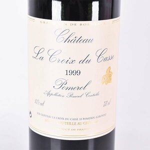 ★シャトー ラ クロワ デュ カス 1999年 赤 750ml 13% ポムロル Chateau La Croix du Casse A010302
