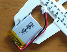 リポ　バッテリー　2pinコネクター付き　3.7V　500mAh　602535（6 x 25 x 38mm）_画像1