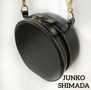 JUNKO SHIMADA 牛革丸型バック がま口型 ジュンコシマダ　49AV ポシェット ショルダーバッグ 肩 レザー ドーム型　円形　がま口