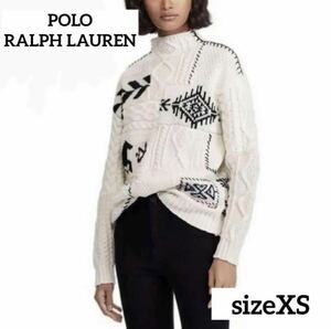 ポロラルフローレン 50周年　パッチワークモックネックセーター　ニット　現行タグ　カシミヤ混　ウール 希少　POLO RALPH LAUREN ホース