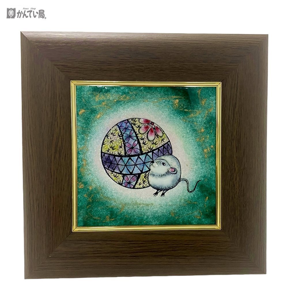 Cloisonne 12 Zodiac Series Framed ④ Rat Mouse Zodiac Wooden Frame Interior Animal Zodiac Decoration Wall Hanging Standing, Artwork, Painting, others