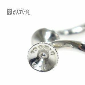 美品 MIKIMOTO ミキモト ダイヤモンド イヤリング ホワイトゴールド 曲線 K18 シンプル 上品 ジュエリー 洗浄・消毒済みの画像8