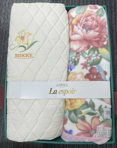 新品未使用　NIKKE　日本毛織　毛布＋敷パッド　LA　ESPOIR　140×200　綿１００％　日本製