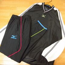 ◎MIZUNO Baseball ミズノ XL 上下セット！野球◆ウィンドブレーカー ピステジャケット&パンツ◆メンズ 黒◆B3086_画像1