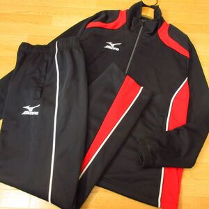 ◎使用少なめ！M 上下セット！MIZUNO ミズノ◆セットアップ ジャージ ジャケット&パンツ◆メンズ 黒x赤◆B3059