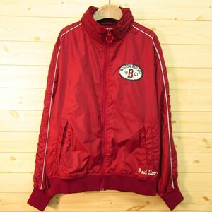 ◎美品！UNIQLO ユニクロ × MLB レッドソックス コラボ◆ウィンドブレーカー スタジャン ジャケット フード収納 中綿◆メンズ 赤 L◆A3369