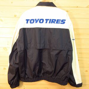 ◎使用少なめ！TOYO TIRES トーヨータイヤ◆デザインブルゾン ジャンパー ジャケット ユニフォーム 自動車◆メンズ 白x紺 Mサイズ◆A3335