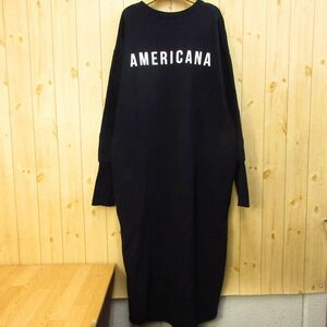 ◎AMERICANA アメリカーナ◆スウェットワンピース サイドジップ 裏起毛 ポケット付き◆レディース 黒 フリーサイズ◆A3440