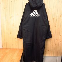 〇adidas アディダス◆厚手ベンチコート ジャケット 中綿 裏ボア 防寒 撥水 軽くてあたたかい！◆メンズ 黒 Lサイズ◆W041_画像1