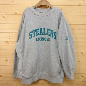 ◎美品！STEALERS スティーラーズ ラクロス VASALLO製◆スウェット トレーナー 裏起毛 ユニフォーム◆メンズ グレー XLサイズ◆A3241