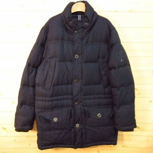 ◯Tommy Hilfiger トミーヒルフィガー◆厚手ダウンジャケット ジャンパー 防寒 ミリタリー◆メンズ ネイビー Mサイズ◆A3385