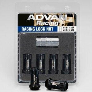 【納期要確認】ADVAN Racing レーシング ロックナット M12×1.25P 17mm HEX ブラック 1セットの画像1